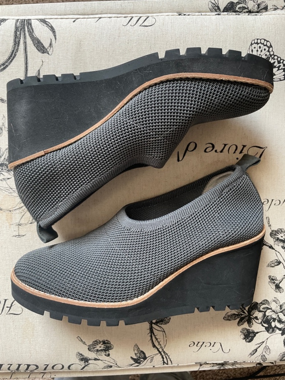 Eileen Fisher Graphite Marie Wedge Shoes